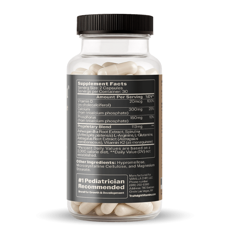 TruHeight Growth Capsules - Tall Nutrition for Natural Growth Supplement for Kids & Teens