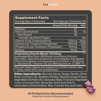 TruHeight Growth Capsules - Tall Nutrition for Natural Growth Supplement for Kids & Teens